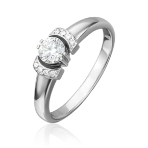 Кольцо из белого золота с бриллиантами