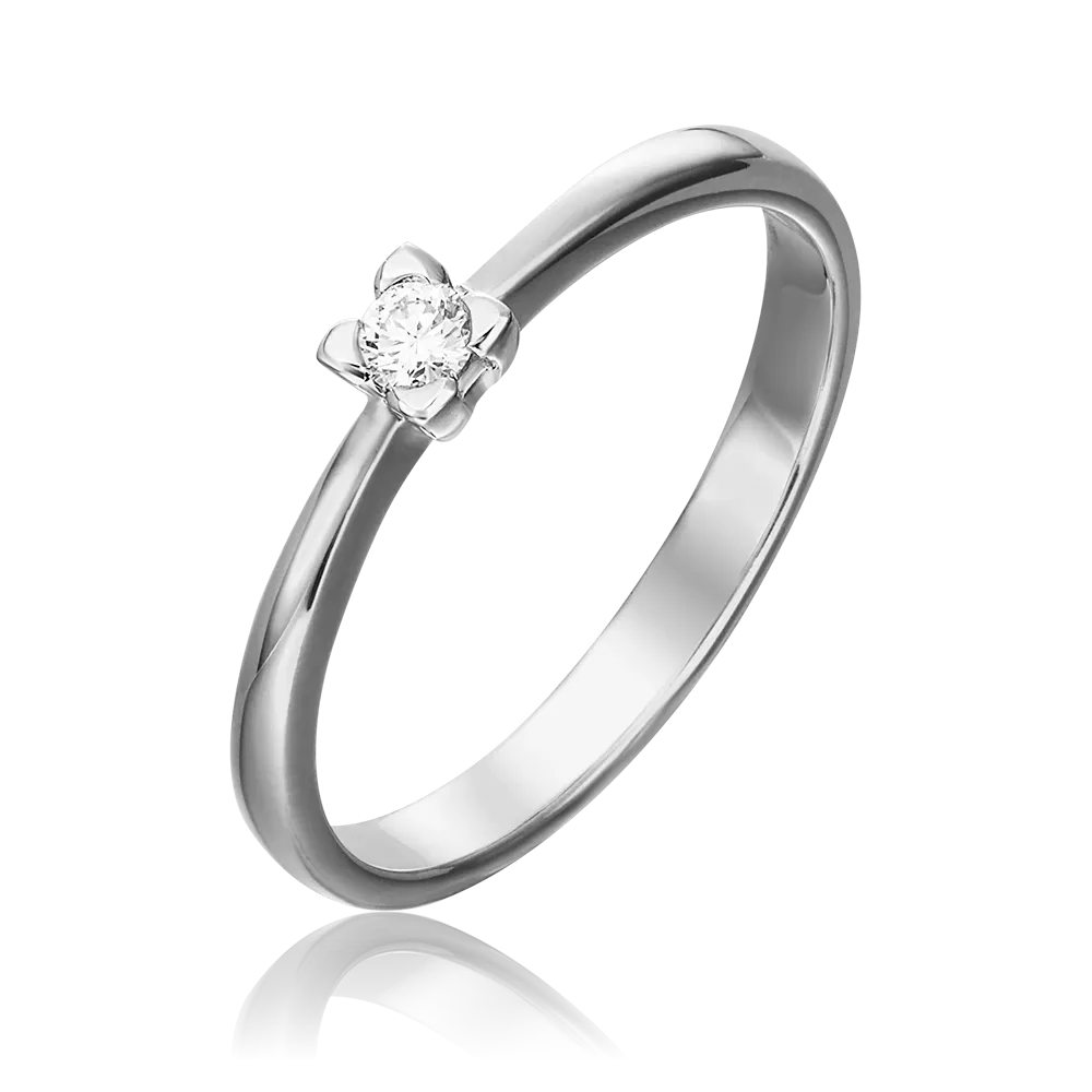 Помолвочное кольцо из белого золота с бриллиантом 01-0448-00-101-1120-30