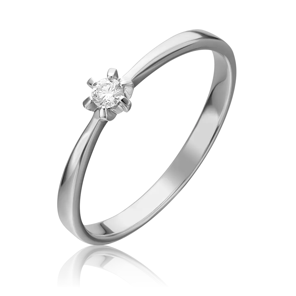 Помолвочное кольцо из белого золота с бриллиантом 01-0450-00-101-1120-30