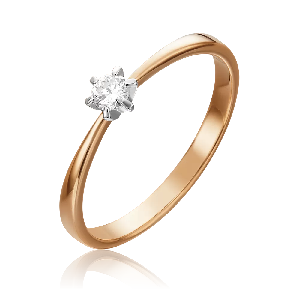 Помолвочное кольцо из комбинированного золота с бриллиантом 01-0451-00-101-1111-30