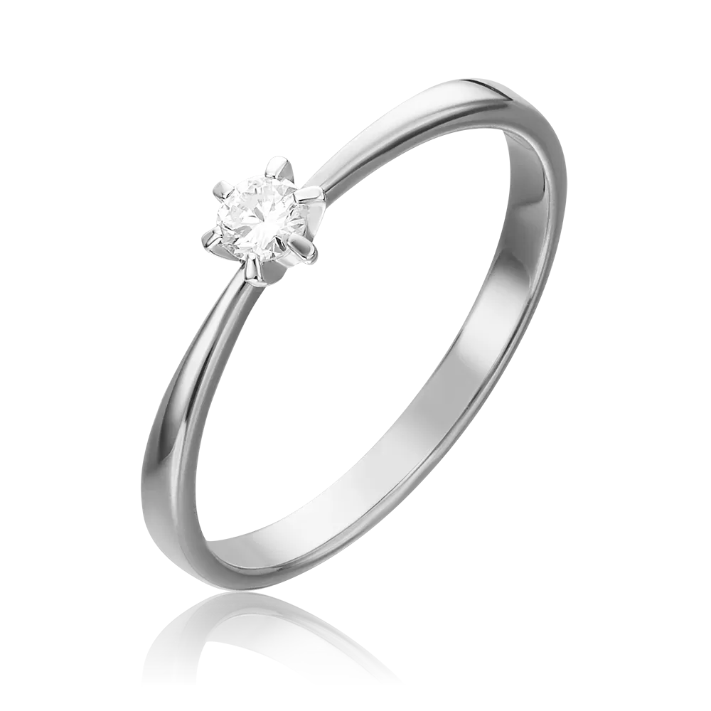 Помолвочное кольцо из белого золота с бриллиантом 01-0452-00-101-1120-30