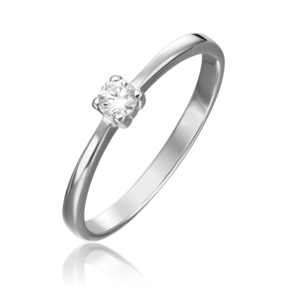 Помолвочное кольцо из белого золота с бриллиантом 01-0454-00-101-1120-30