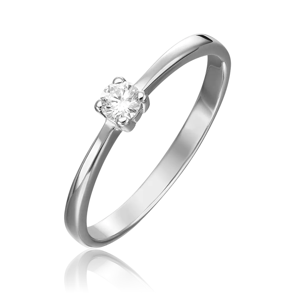 Помолвочное кольцо из белого золота с бриллиантом 01-0454-00-101-1120-30