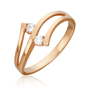 Кольцо из красного золота с бриллиантами 01-0455-00-101-1110-30