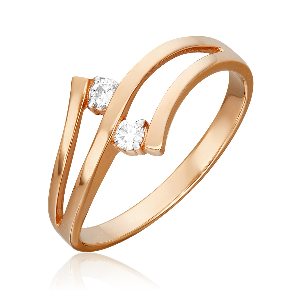 Кольцо из красного золота с бриллиантами 01-0455-00-101-1110-30