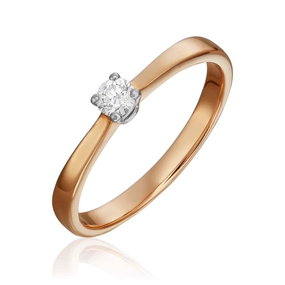 Помолвочное кольцо из комбинированного золота с бриллиантом 01-0457-00-101-1111-30