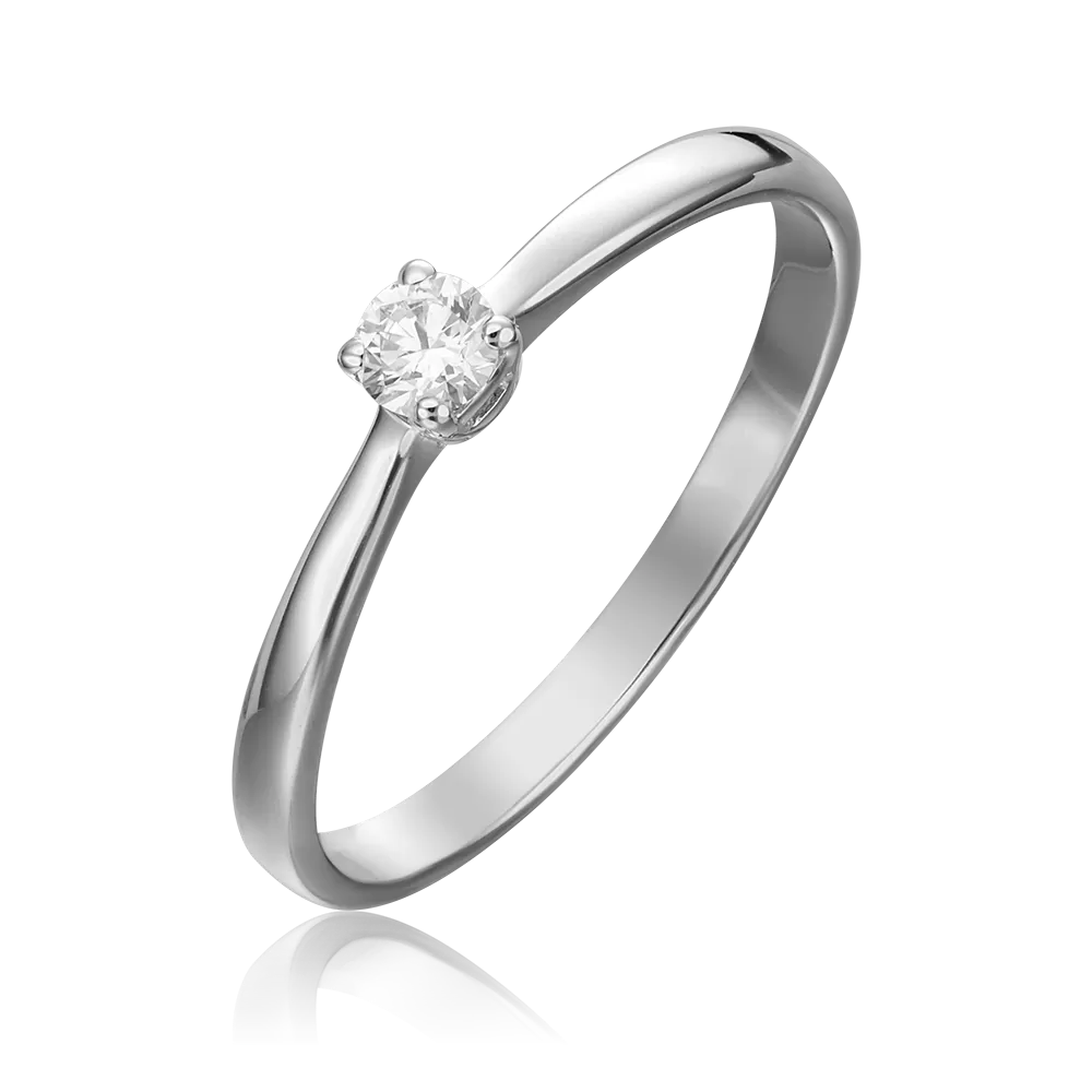 Помолвочное кольцо из белого золота с бриллиантом 01-0458-00-101-1120-30