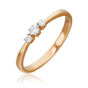 Кольцо из красного золота с бриллиантами 01-0459-00-101-1110-30