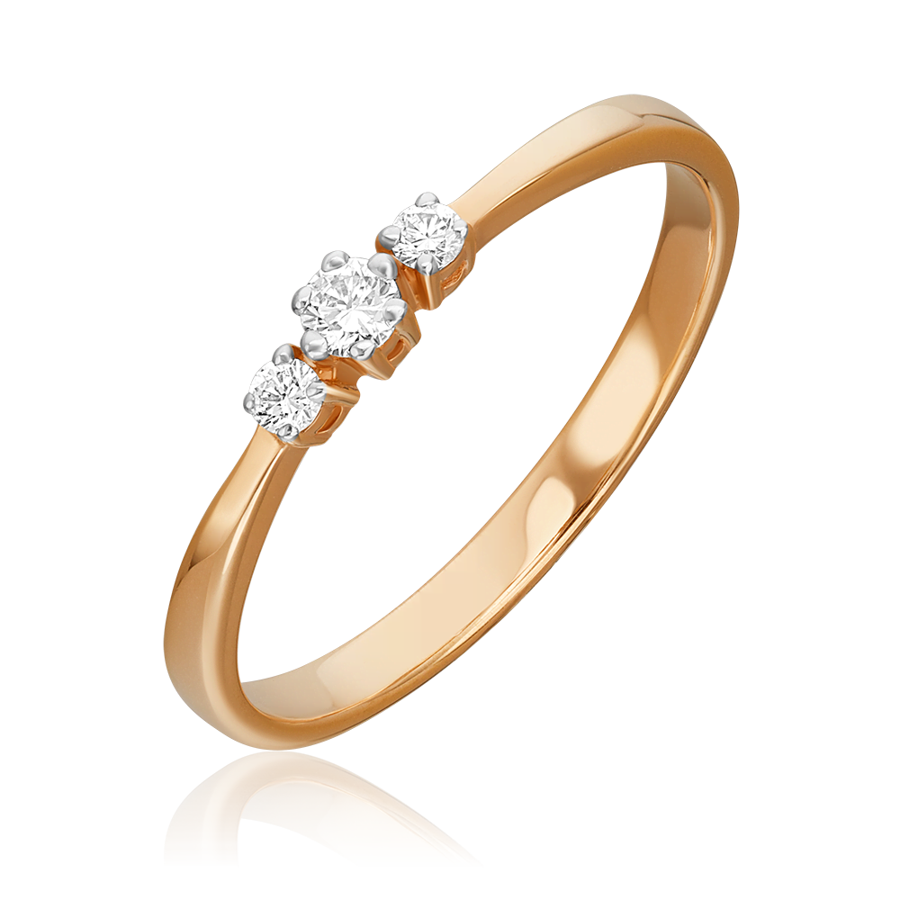 Кольцо из красного золота с бриллиантами 01-0459-00-101-1110-30