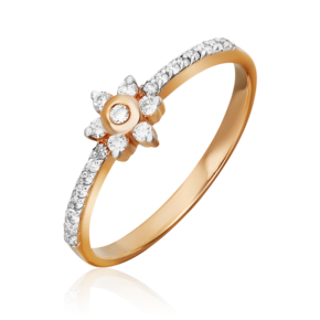 Кольцо из красного золота с бриллиантами 01-0463-00-101-1110-30