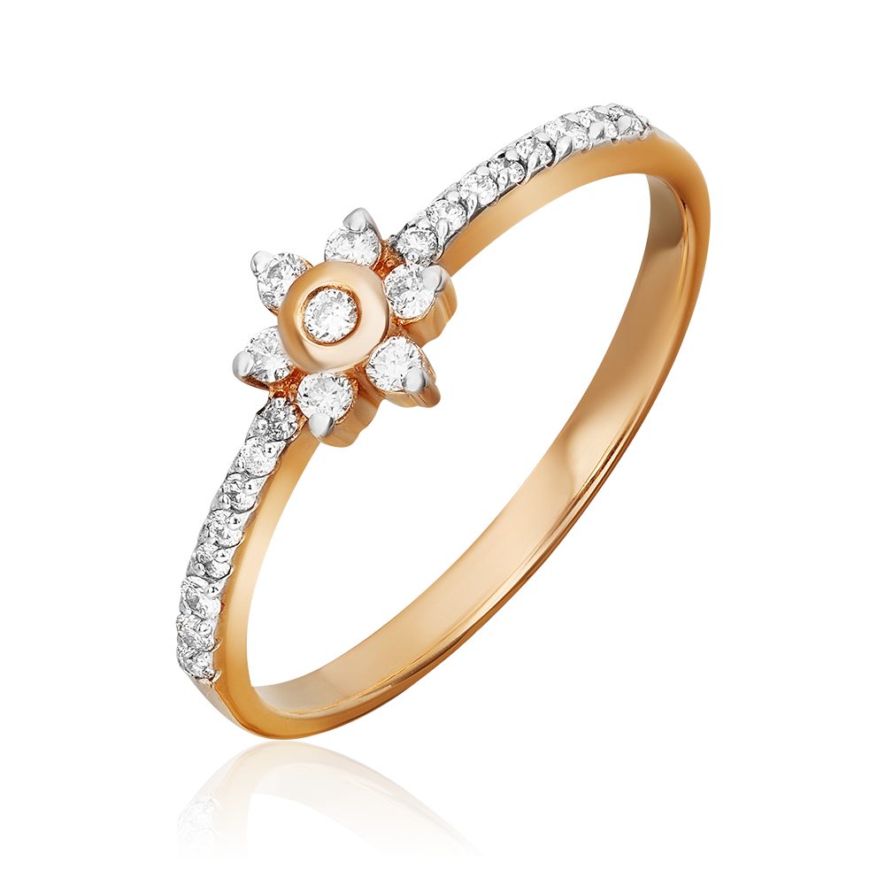 Кольцо из красного золота с бриллиантами 01-0463-00-101-1110-30