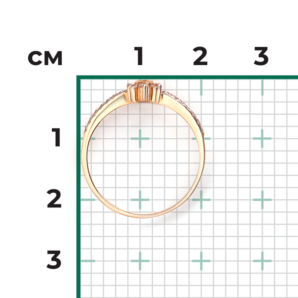 Кольцо из красного золота с бриллиантами 01-0463-00-101-1110-30