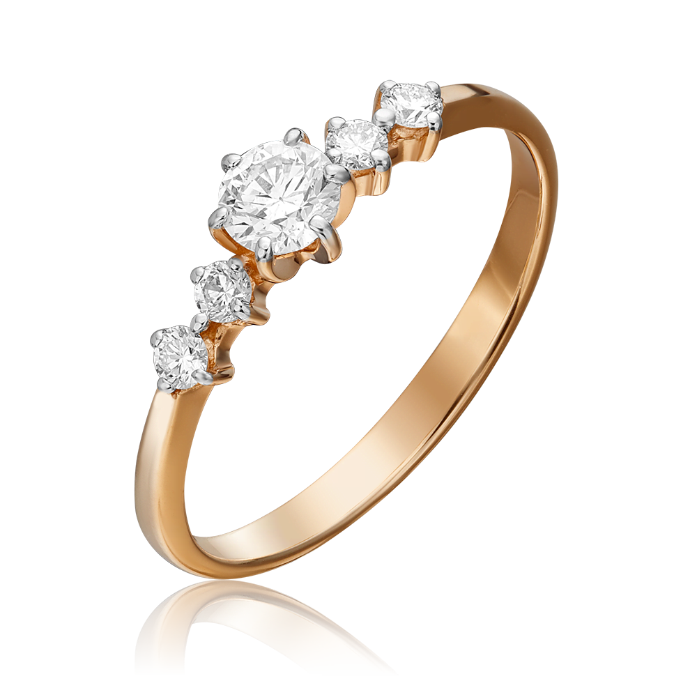 Кольцо из красного золота с бриллиантами 01-0465-00-101-1110-30