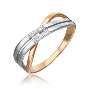 Кольцо из комбинированного золота с бриллиантами 01-0469-00-101-1111-30