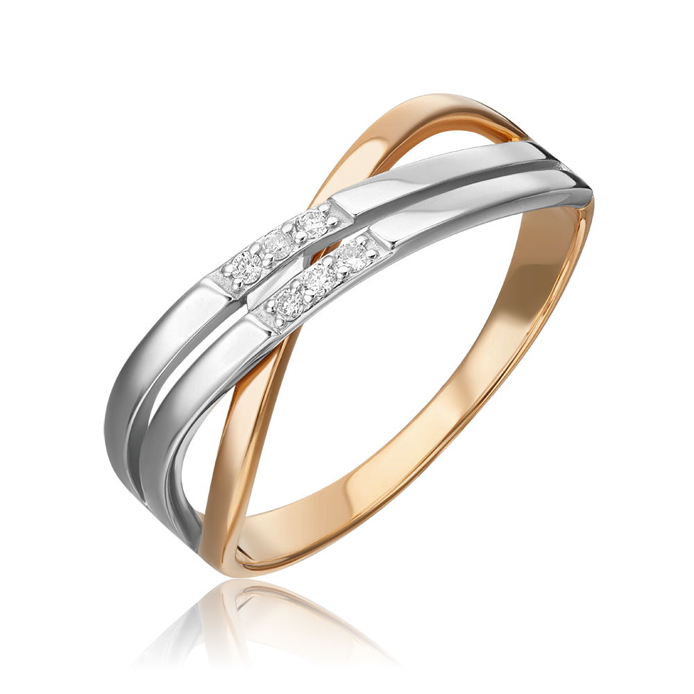 Кольцо из комбинированного золота с бриллиантами 01-0469-00-101-1111-30