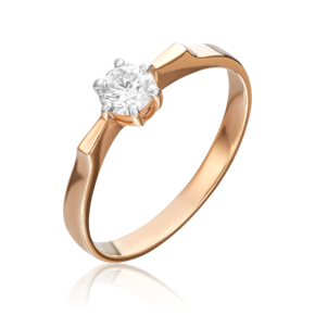 Кольцо из красного золота с бриллиантом 01-0473-00-101-1110-30