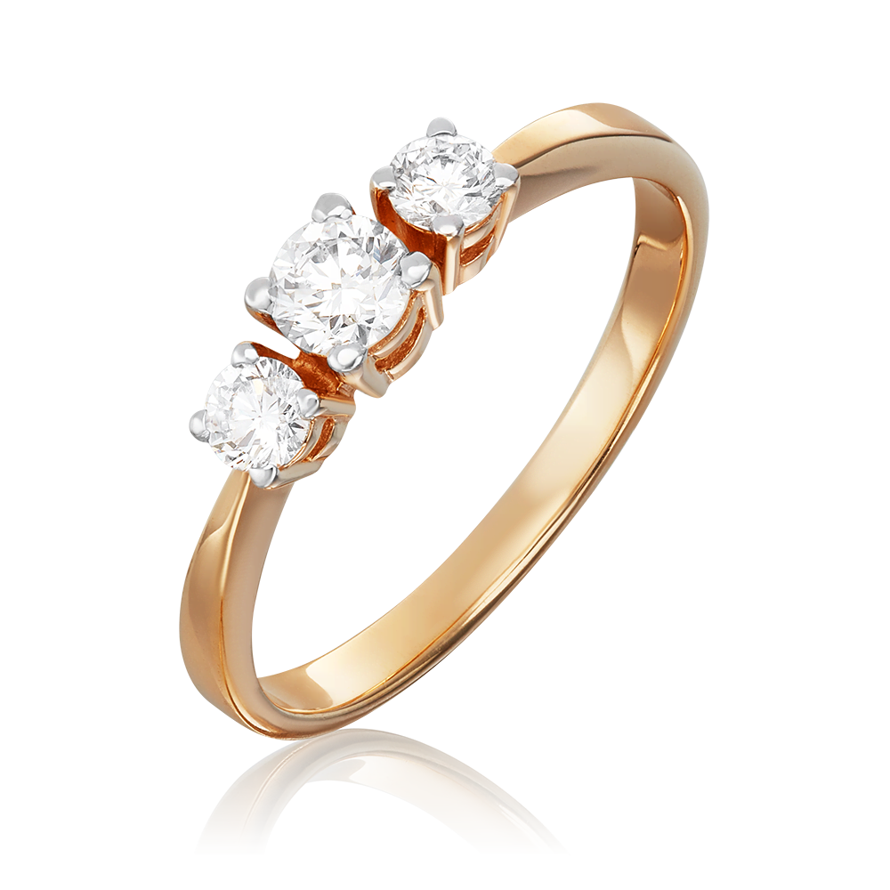 Кольцо из красного золота с бриллиантами 01-0475-00-101-1110-30