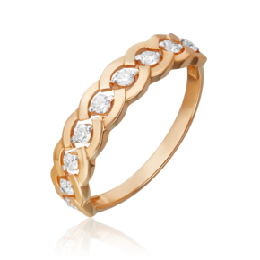 Кольцо из красного золота с бриллиантами 01-0485-00-101-1110-30