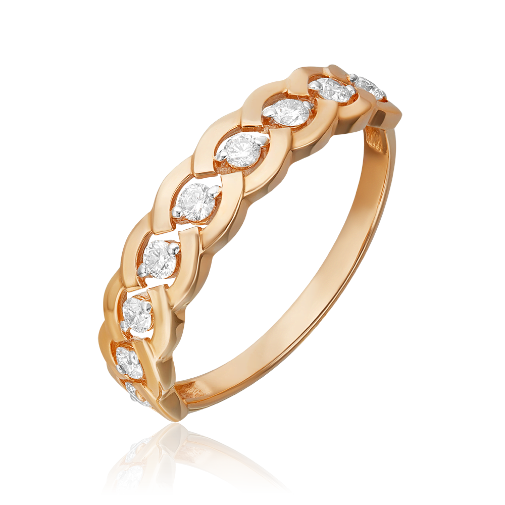 Кольцо из красного золота с бриллиантами 01-0485-00-101-1110-30