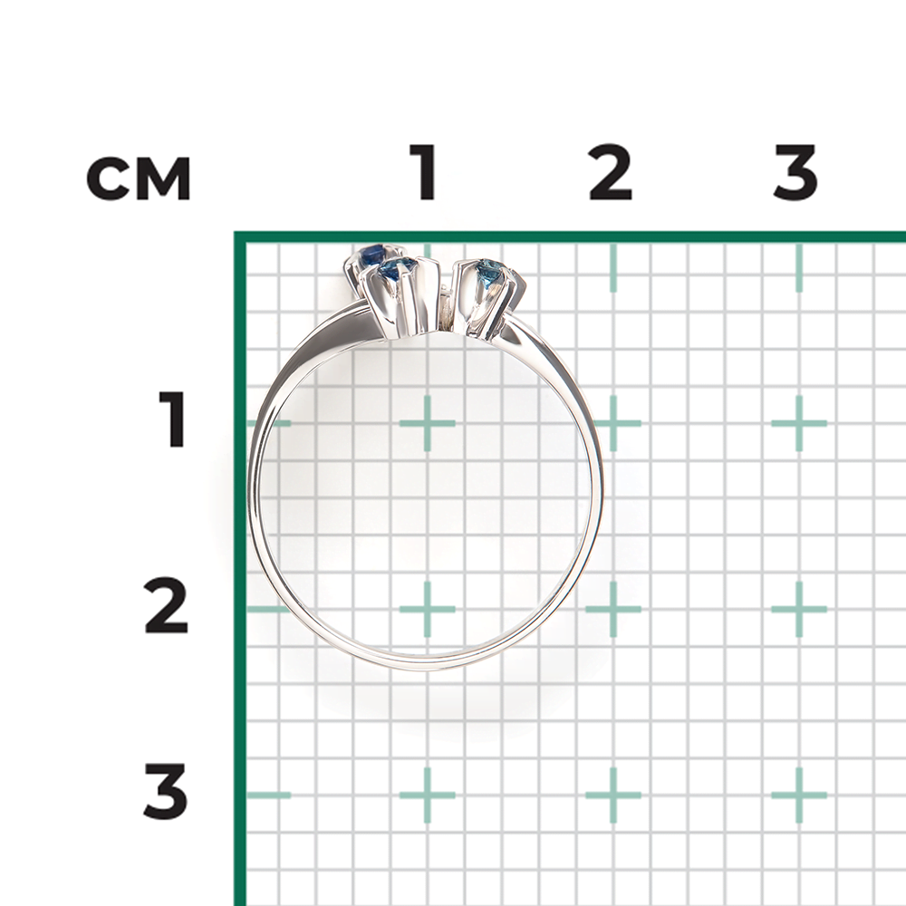 Кольцо из белого золота с сапфирами и бриллиантами 01-0040-00-105-1120-30