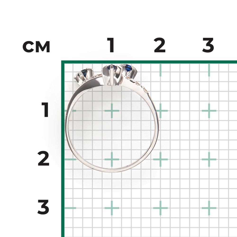 Кольцо из белого золота с сапфирами и бриллиантами 01-0044-00-105-1120-30