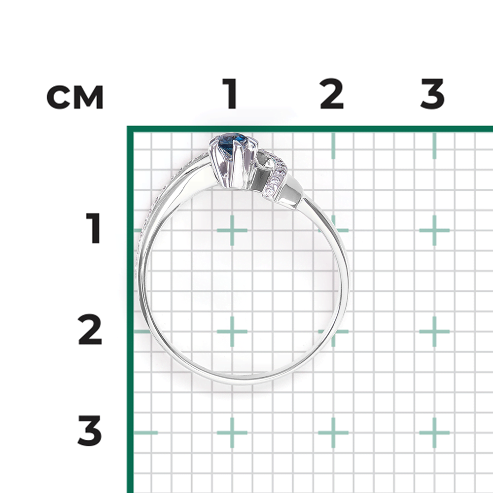 Кольцо из белого золота с сапфиром и бриллиантами 01-0048-00-105-1120-30