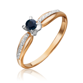 Кольцо из комбинированного золота с сапфиром и бриллиантами 01-0081-00-105-1111-30