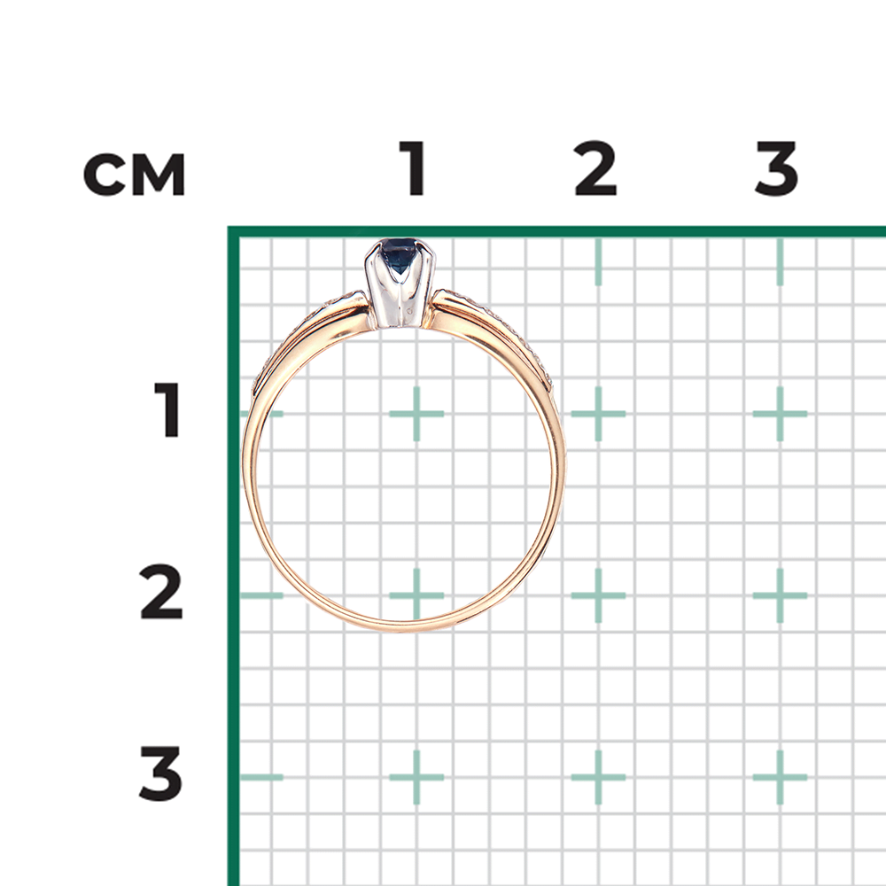 Кольцо из комбинированного золота с сапфиром и бриллиантами 01-0081-00-105-1111-30