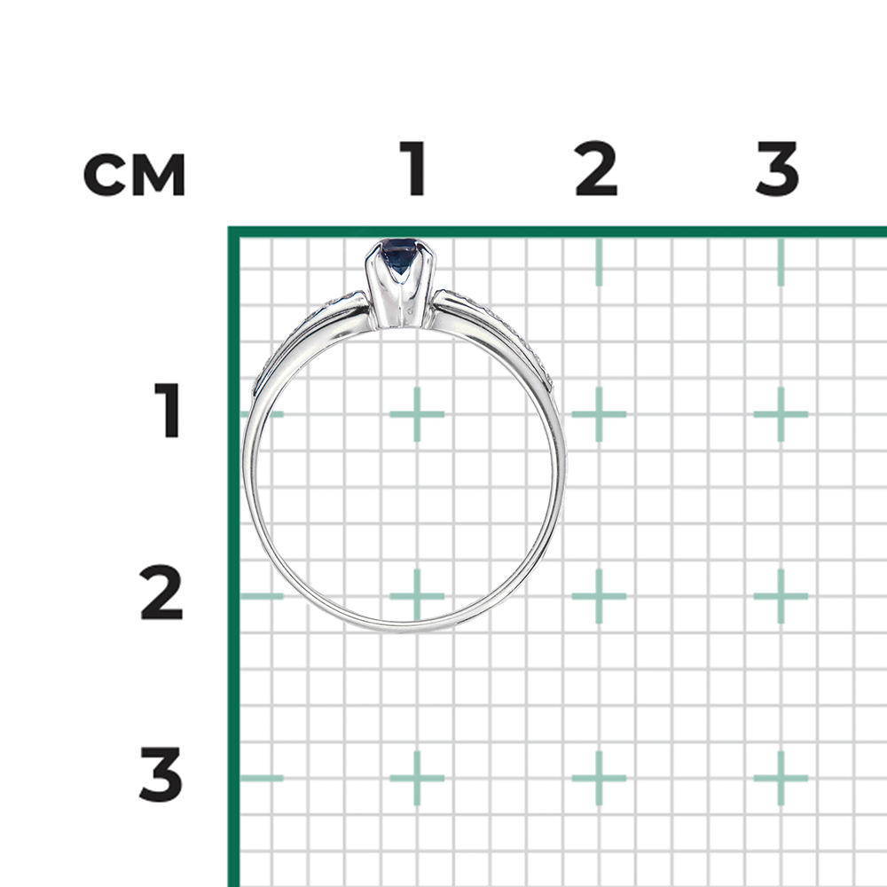 Кольцо из белого золота с сапфиром и бриллиантами 01-0082-00-105-1120-30