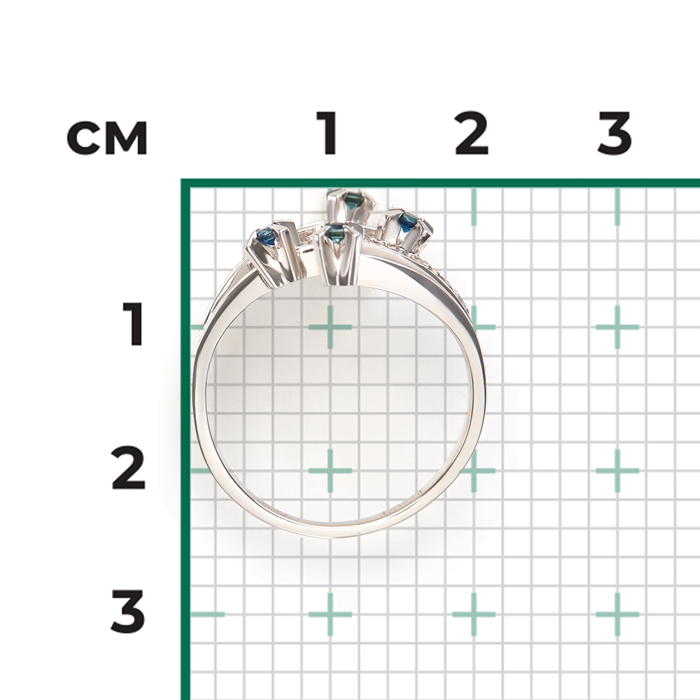Кольцо из белого золота с сапфирами и бриллиантами 01-0094-00-105-1120-30