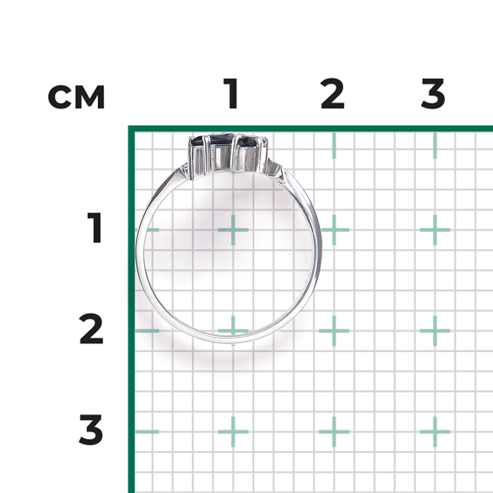 Кольцо из белого золота с сапфирами и бриллиантами 01-0124-00-105-1120-30