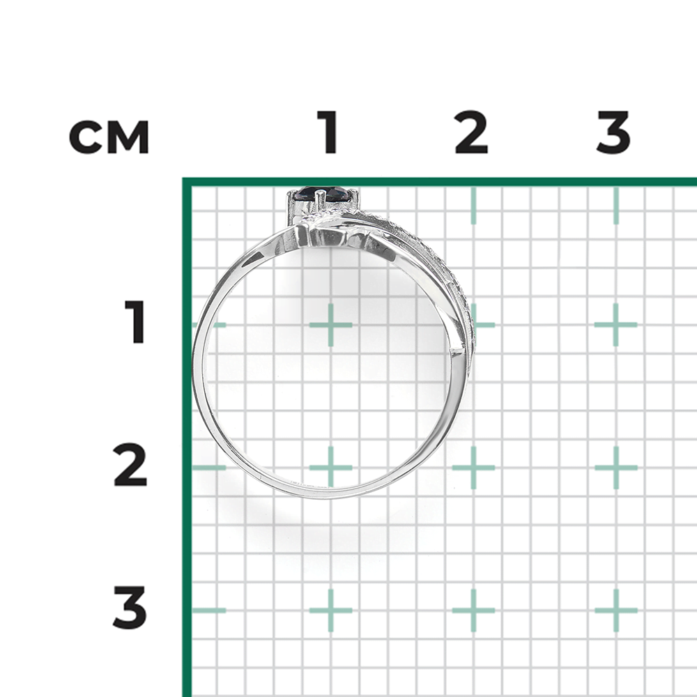 Кольцо из белого золота с сапфиром и бриллиантами 01-0126-00-105-1120-30