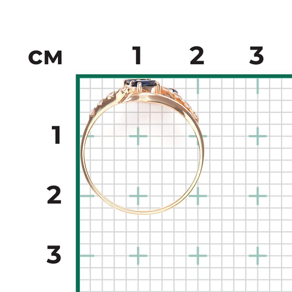 Кольцо из красного золота с сапфирами и бриллиантами 01-0131-00-105-1110-30