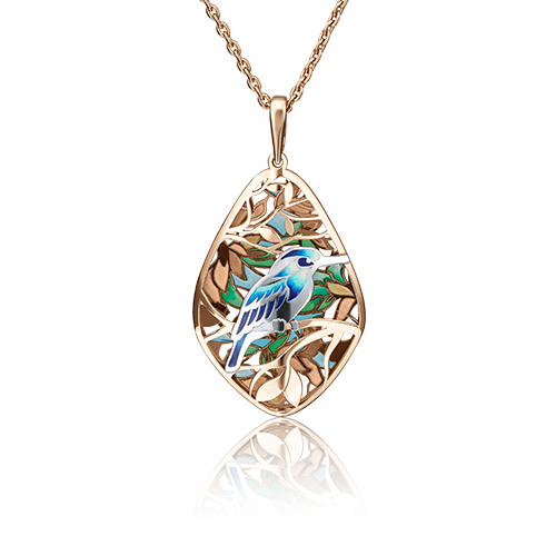 Подвеска «Колибри» из красного золота с эмалью 03-2800-00-000-1110-48