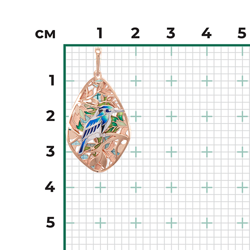 Подвеска «Колибри» из красного золота с эмалью 03-2800-00-000-1110-48