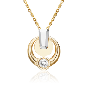Подвеска из комбинированного золота с натуральным топазом white 03-3377-00-201-1121
