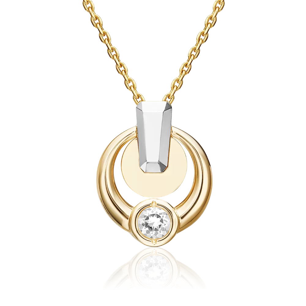 Подвеска из комбинированного золота с натуральным топазом white 03-3377-00-201-1121