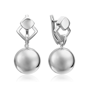 Серьги «Совершенство» с английским замком из серебра 02-4955-00-000-0200
