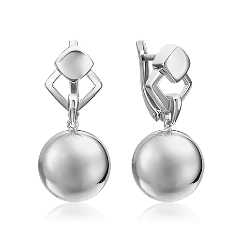 Серьги «Совершенство» с английским замком из серебра 02-4955-00-000-0200