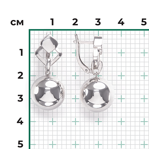 Серьги «Совершенство» с английским замком из серебра 02-4955-00-000-0200