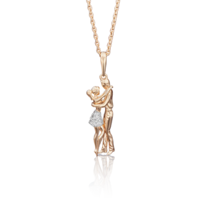 Подвеска «Влюбленные» из красного золота с фианитами