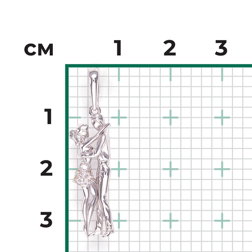 Подвеска «Влюбленные» из белого золота с фианитами 03-2433-00-401-1120-03
