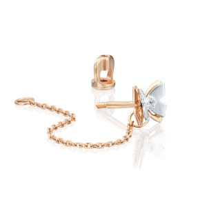 Моносерьга-пусет «Бабочка» из комбинированного золота с фианитом 02-3625-01-401-1111-03