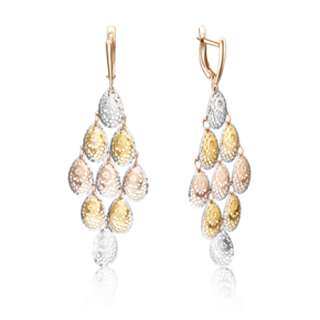 Серьги с английским замком из комбинированного золота 02-3629-00-000-1140-48