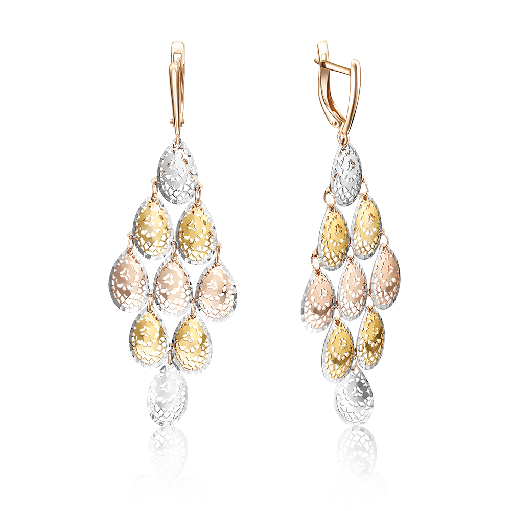 Серьги с английским замком из комбинированного золота 02-3629-00-000-1140-48