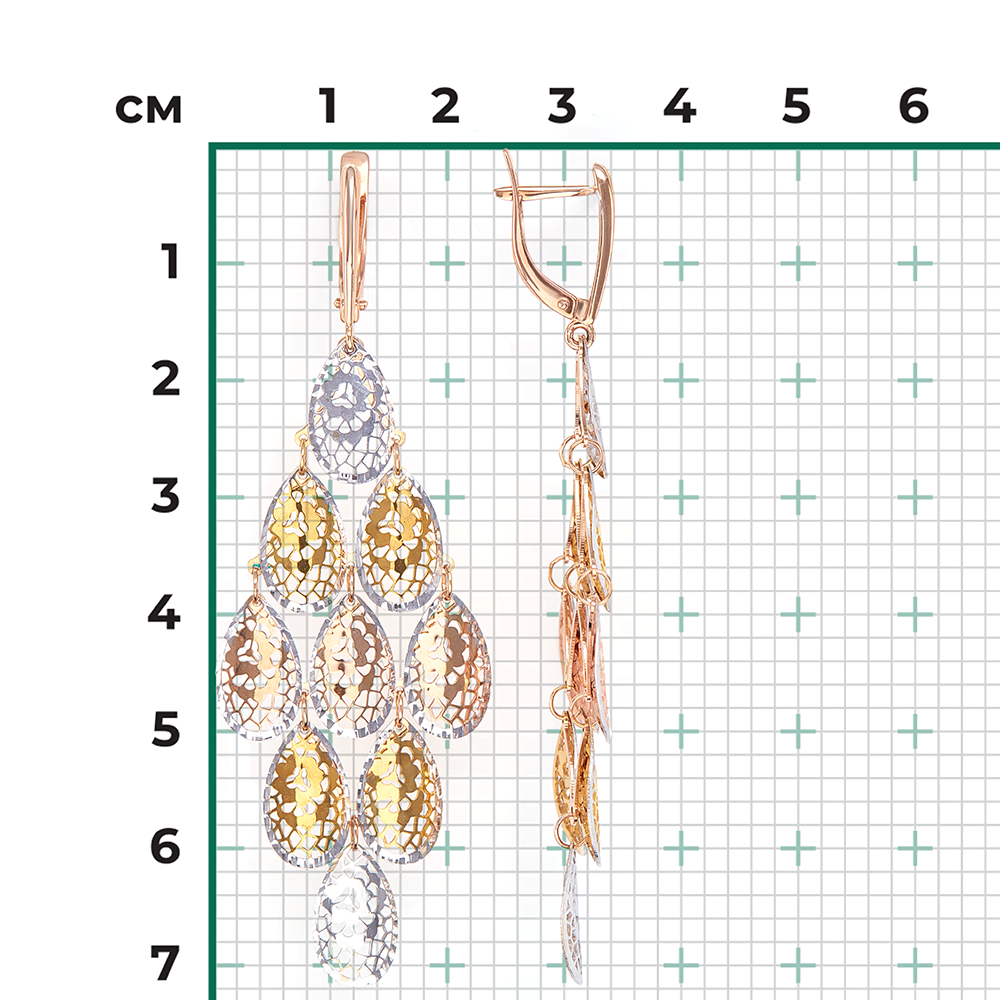 Серьги с английским замком из комбинированного золота 02-3629-00-000-1140-48