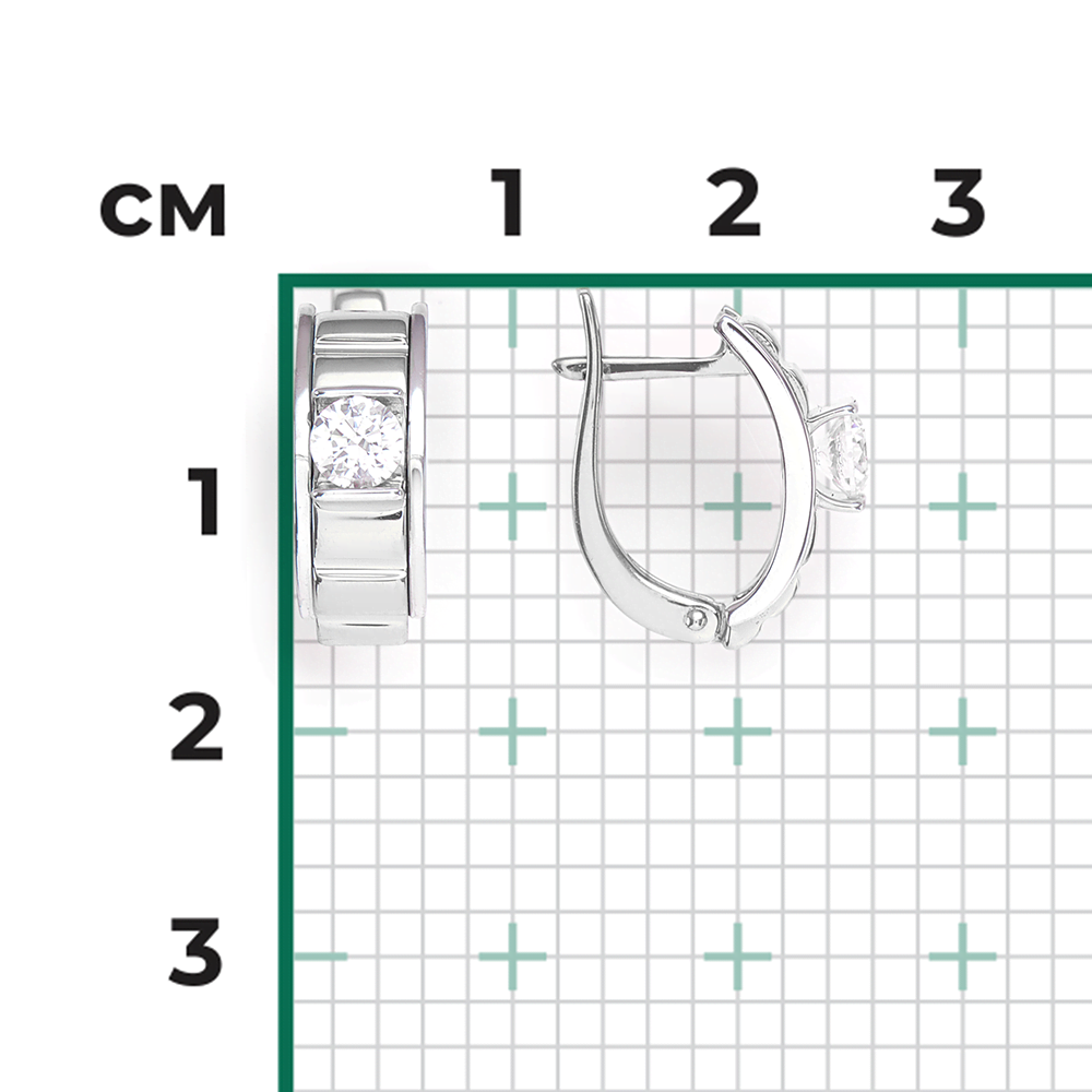 Серьги с английским замком из белого золота с бриллиантом 02-4206-00-101-1120-30