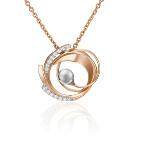 Подвеска из комбинированного золота с фианитами 03-2993-00-401-1111-03