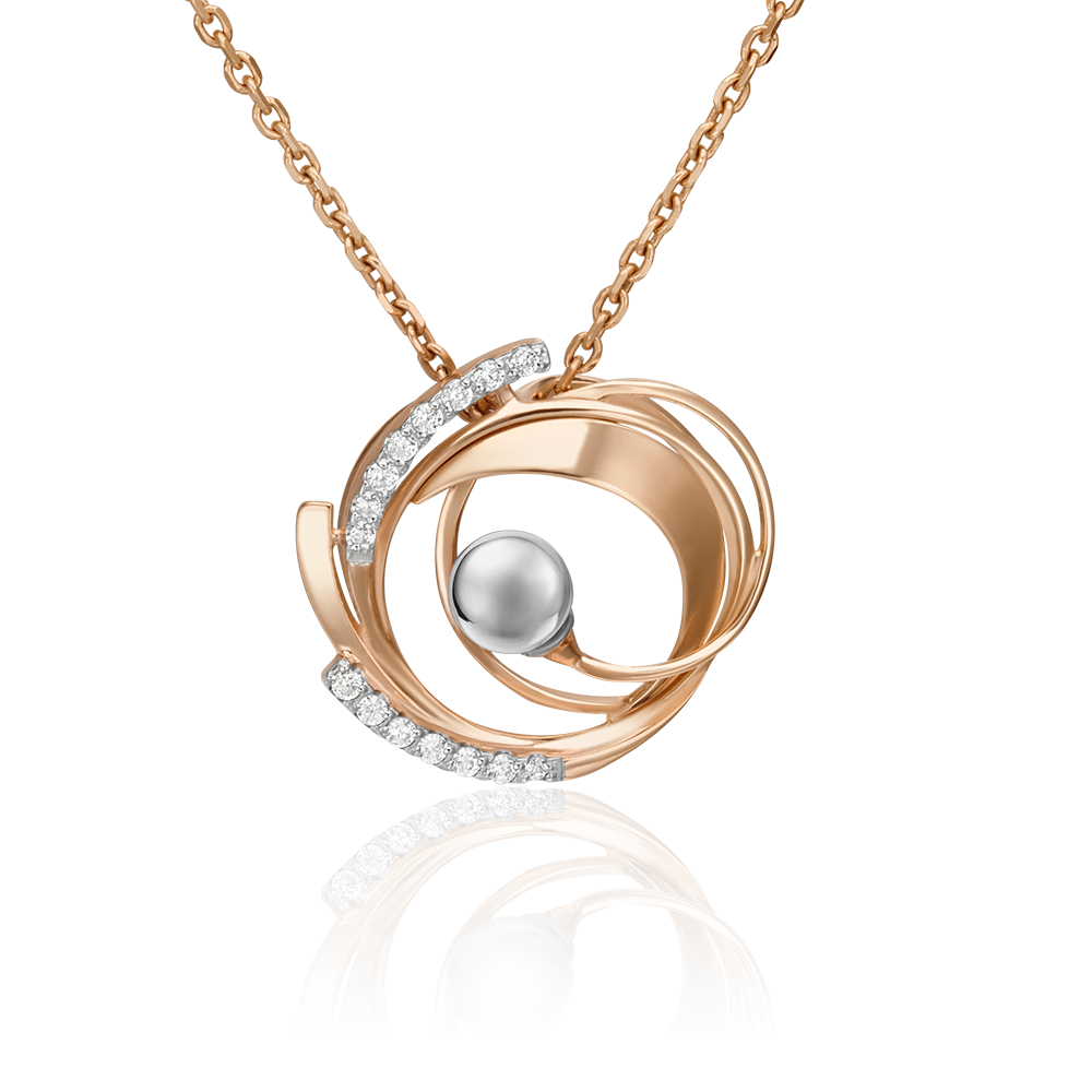 Подвеска из комбинированного золота с фианитами 03-2993-00-401-1111-03