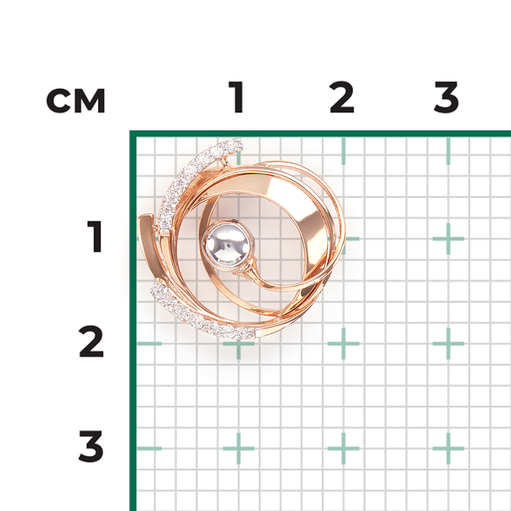 Подвеска из комбинированного золота с фианитами 03-2993-00-401-1111-03